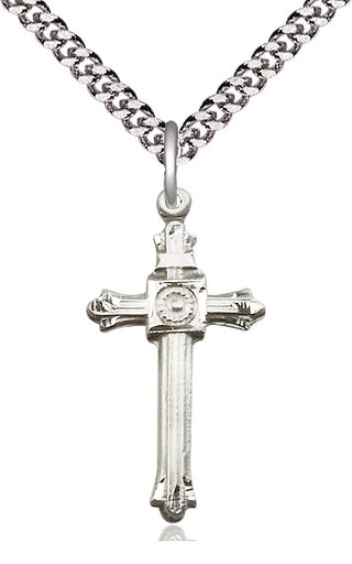 Sterling Silver Cross Medal Catholic Jewelry Engraved Catholic Saint Jewelry