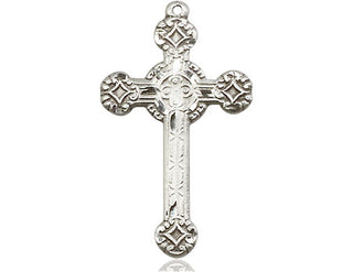 Sterling Silver Cross Medal Engraved Catholic Saint Jewelry
