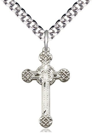 Sterling Silver Cross Medal Catholic Jewelry Engraved Catholic Saint Jewelry