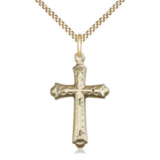 14kt Gold Filled Cross Medal Catholic Jewelry Engraved Catholic Saint Jewelry