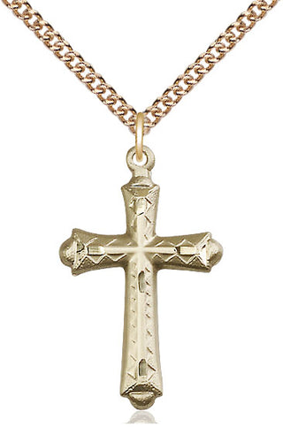14kt Gold Filled Cross Medal Catholic Jewelry Engraved Catholic Saint Jewelry