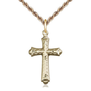 14kt Gold Filled Cross Medal Catholic Jewelry Engraved Catholic Saint Jewelry