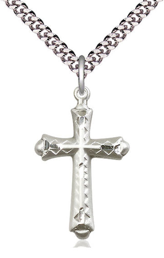 Sterling Silver Cross Medal Catholic Jewelry Engraved Catholic Saint Jewelry