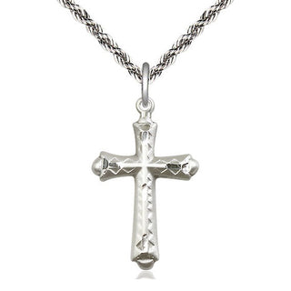 Sterling Silver Cross Medal Catholic Jewelry Engraved Catholic Saint Jewelry