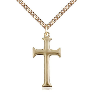 14kt Gold Filled Cross Medal Catholic Jewelry Engraved Catholic Saint Jewelry