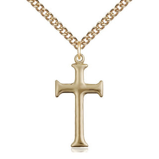 14kt Gold Filled Cross Medal Catholic Jewelry Engraved Catholic Saint Jewelry