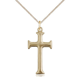 14kt Gold Cross Medal Engraved Catholic Saint Jewelry