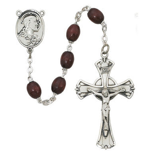 Sterling Silver 6X8MM Oval Shamrock Rosary