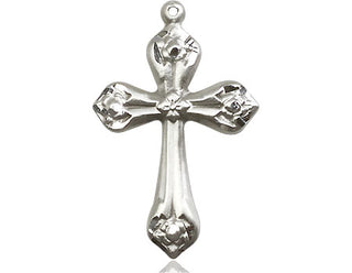 Sterling Silver Cross Medal Engraved Catholic Saint Jewelry