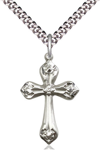 Sterling Silver Cross Medal Catholic Jewelry Engraved Catholic Saint Jewelry