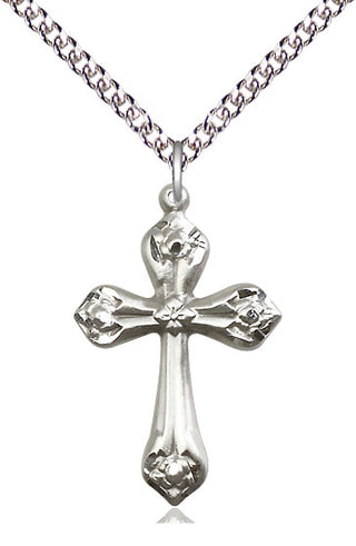 Sterling Silver Cross Medal Catholic Jewelry Engraved Catholic Saint Jewelry
