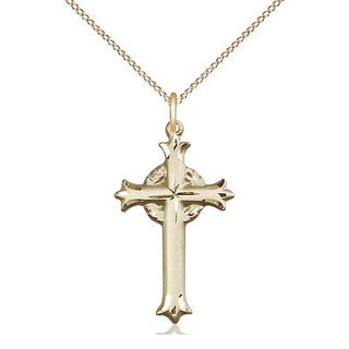 14kt Gold Filled Cross Medal Catholic Jewelry Engraved Catholic Saint Jewelry
