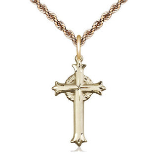 14kt Gold Filled Cross Medal Catholic Jewelry Engraved Catholic Saint Jewelry