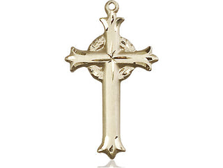 14kt Gold Cross Medal Engraved Catholic Saint Jewelry