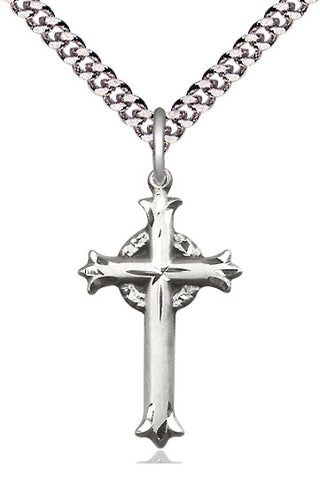 Sterling Silver Cross Medal Catholic Jewelry Engraved Catholic Saint Jewelry