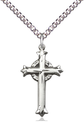 Sterling Silver Cross Medal Catholic Jewelry Engraved Catholic Saint Jewelry