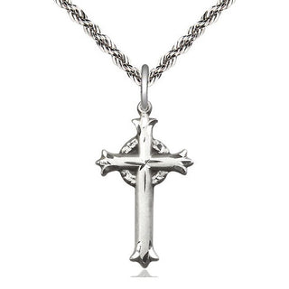 Sterling Silver Cross Medal Catholic Jewelry Engraved Catholic Saint Jewelry