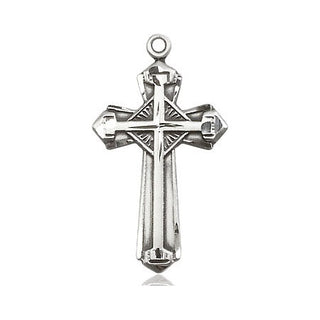 Pewter Cross Medal Engraved Catholic Saint Jewelry