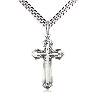 Pewter Cross Medal Catholic Jewelry Engraved Catholic Saint Jewelry