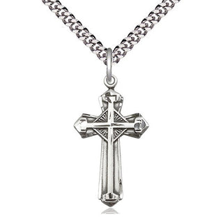 Pewter Cross Medal Catholic Jewelry Engraved Catholic Saint Jewelry