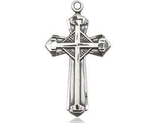 Sterling Silver Cross Medal Engraved Catholic Saint Jewelry