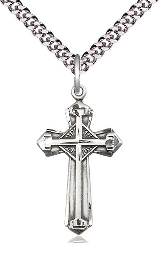 Sterling Silver Cross Medal Catholic Jewelry Engraved Catholic Saint Jewelry