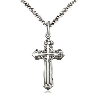 Sterling Silver Cross Medal Catholic Jewelry Engraved Catholic Saint Jewelry