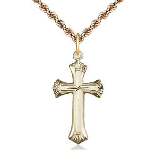 14kt Gold Filled Cross Medal Catholic Jewelry Engraved Catholic Saint Jewelry