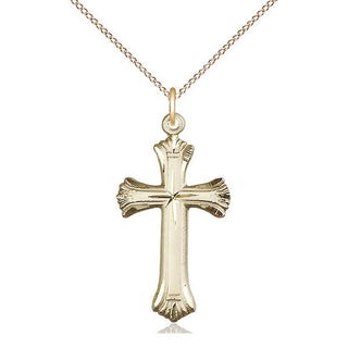 14kt Gold Cross Medal Engraved Catholic Saint Jewelry