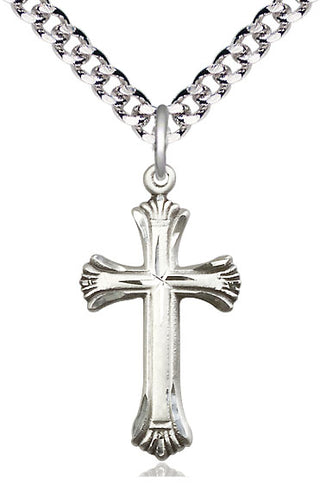 Sterling Silver Cross Medal Catholic Jewelry Engraved Catholic Saint Jewelry