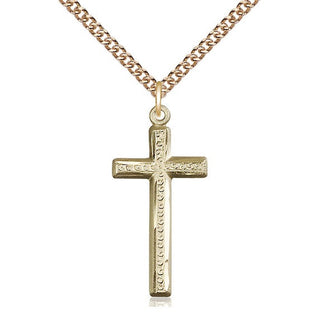 14kt Gold Filled Cross Medal Catholic Jewelry