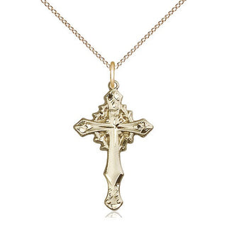 14kt Gold Filled Cross Medal Catholic Jewelry Engraved Catholic Saint Jewelry