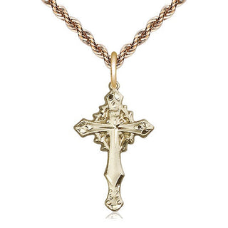 14kt Gold Filled Cross Medal Catholic Jewelry Engraved Catholic Saint Jewelry