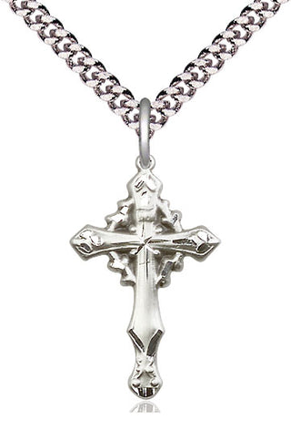 Sterling Silver Cross Medal Catholic Jewelry Engraved Catholic Saint Jewelry