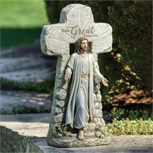 15.25-Inch Jesus Rising Tomb Statue - View 2
