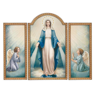 20-Inch Our Lady Of Grace Triptych Panel