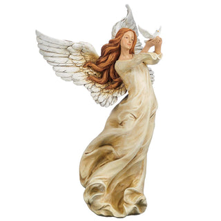 10-Inch Angel With Dove Figure