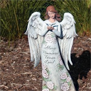 13.25-Inch Memorial Angel With Dove Statue - View 2