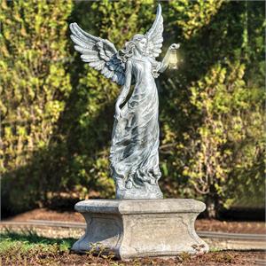 38-Inch Angel With Lighted Lantern - View 2