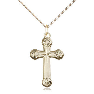 14kt Gold Filled Cross Medal Catholic Jewelry Engraved Catholic Saint Jewelry