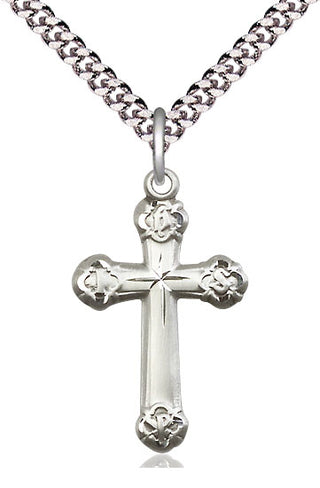 Sterling Silver Cross Medal Catholic Jewelry Engraved Catholic Saint Jewelry
