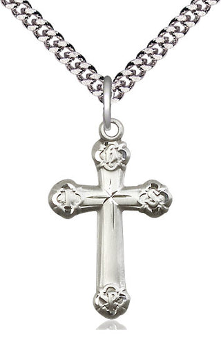 Sterling Silver Cross Medal Catholic Jewelry Engraved Catholic Saint Jewelry