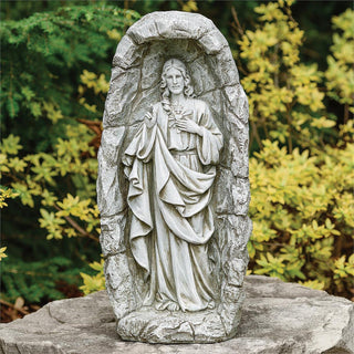 18.5-Inch Led Solar Sacred Heart Grotto Garden Statue