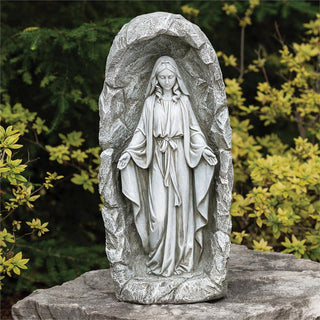 18.5-Inch Led Solar Our Lady Of Grace Grotto Garden Statue
