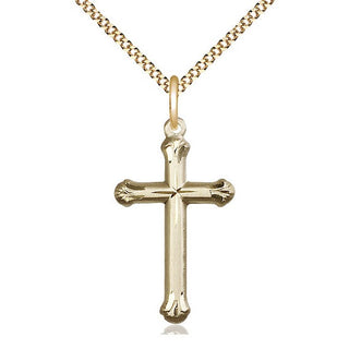 14kt Gold Filled Cross Medal Catholic Jewelry Engraved Catholic Saint Jewelry