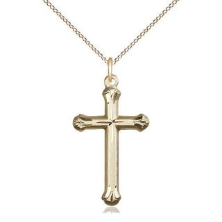 14kt Gold Filled Cross Medal Catholic Jewelry Engraved Catholic Saint Jewelry