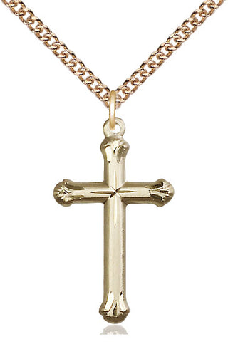14kt Gold Filled Cross Medal Catholic Jewelry Engraved Catholic Saint Jewelry