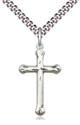 Sterling Silver Cross Medal Catholic Jewelry Engraved Catholic Saint Jewelry