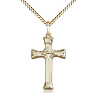 14kt Gold Filled Cross Medal Catholic Jewelry Engraved Catholic Saint Jewelry