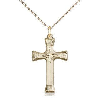 14kt Gold Filled Cross Medal Catholic Jewelry Engraved Catholic Saint Jewelry